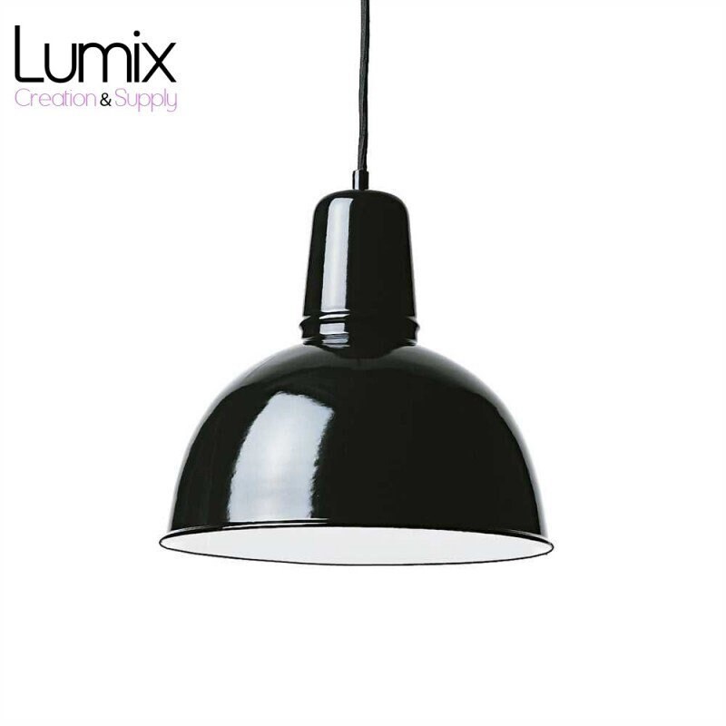 Suspension Bolich Rééditée Par La Société Thpg - Métal Peinture Émaillée Noire Intérieur Blanc