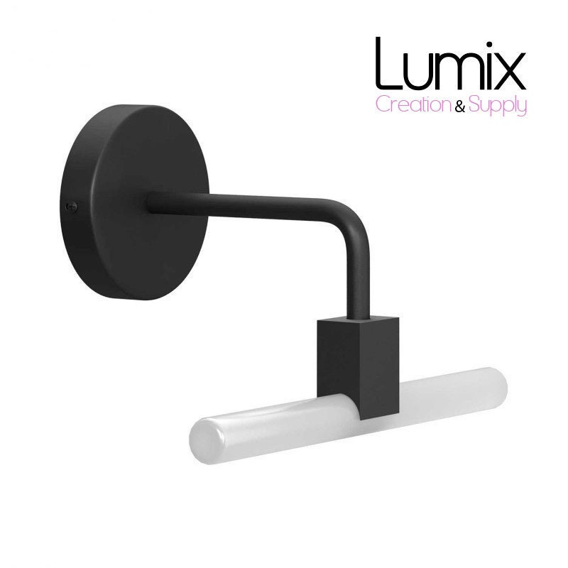 Applique Murale Design avec Douille S14D Pour Ampoule Tube Led - Proposée Seule ou Un Tube Led Au Ch