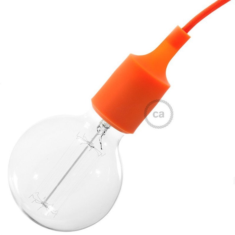 Portable Lamp With Orange Silicone Socket and Orange Silkeffect