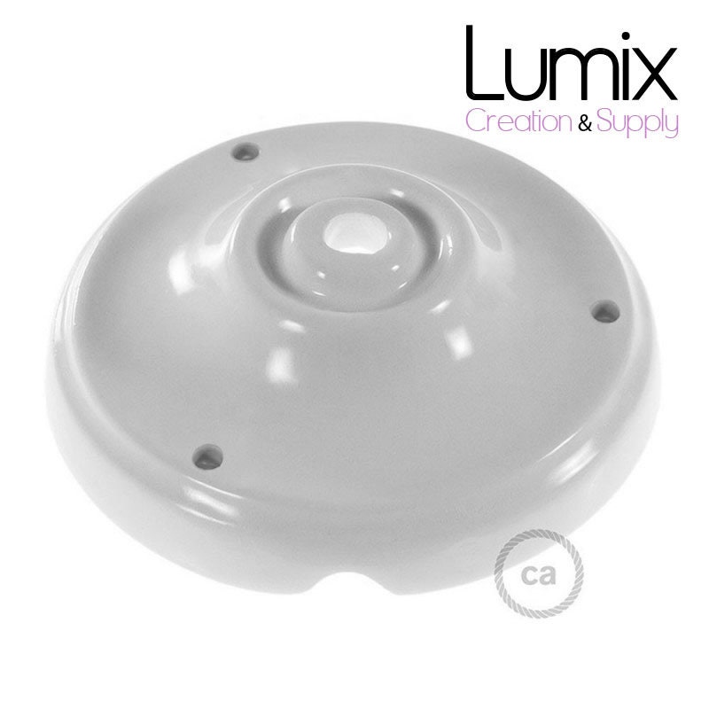 Rosace Porcelaine Blanche Pour Raccordement Électrique Au Plafond - Pavillon Style Vintage