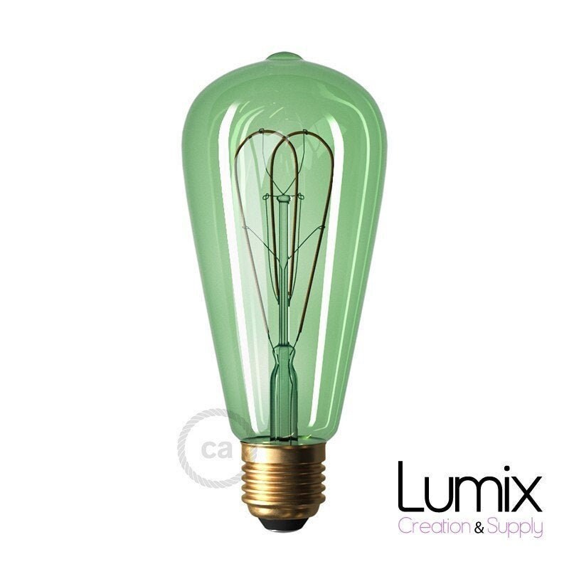 Ampoule St64 Led Double Boucle - Verre Teinté Vert 5 W/220 Volts