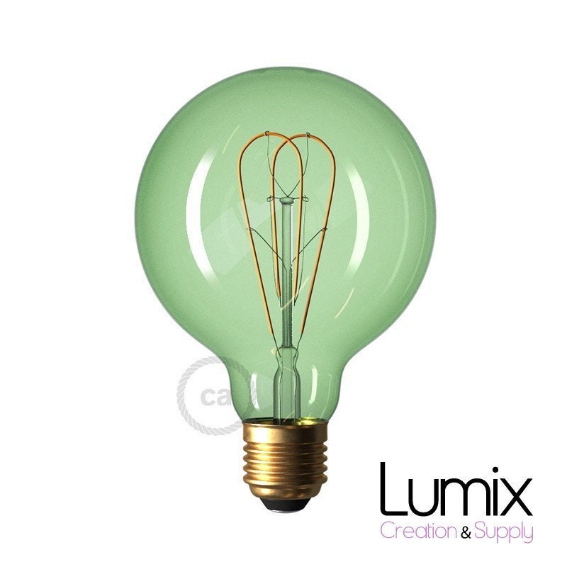 Ampoule Gros Globe à Filament Led - Teinté Vert 5 W/220 Volts G95