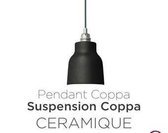 COPPA pendant lamp in ceramic vase shape painted in Black