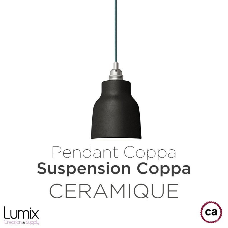 Suspension Coppa Forme Vase en Céramique Peinte Noir