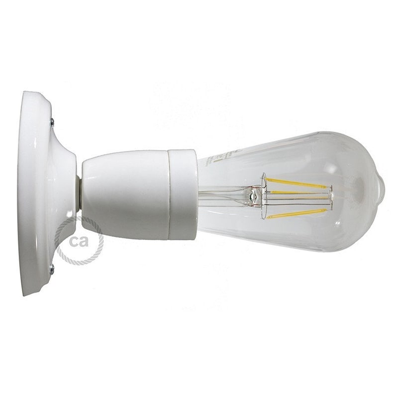 White porcelain lamp for installation as a ceiling or wall light image 1