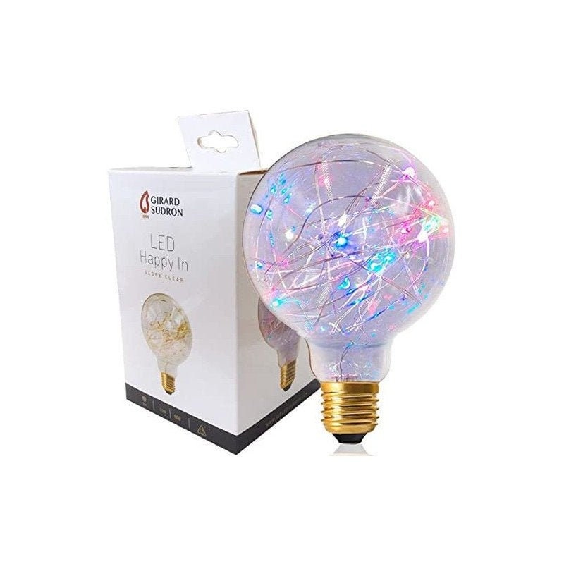 Ampoule Globe G95 Led Strip Happy in E27 1.5 W Finition Rgb-Clignotante