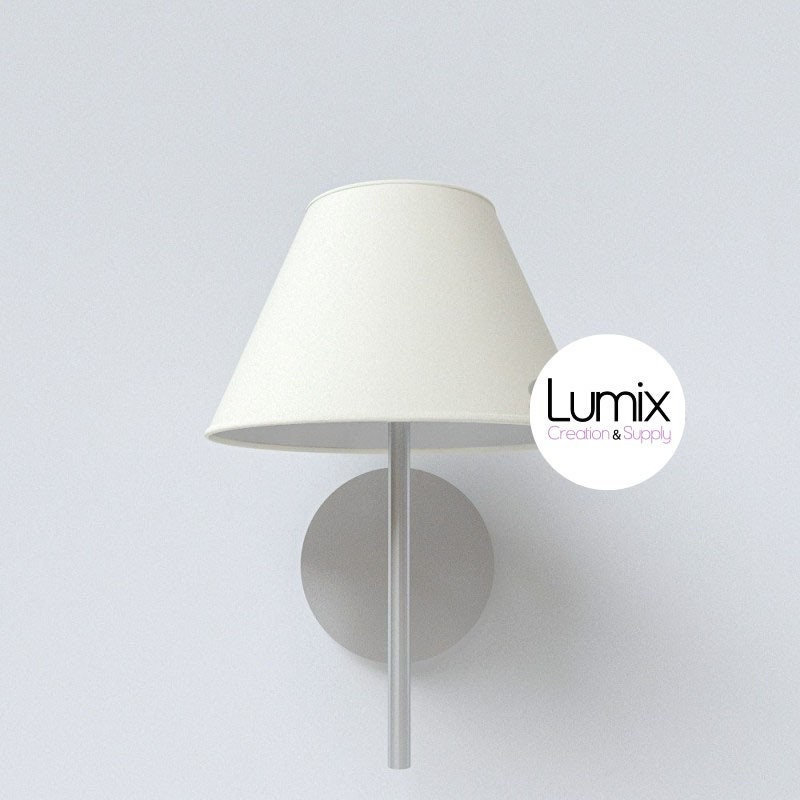 Applique Murale Métal avec Abat-Jour Conique Tissus 100% Coton Fait Main-Sable