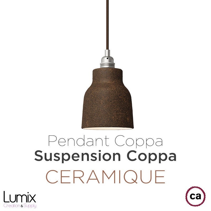 Suspension Coppa Forme Vase en Céramique Peinte Effet Rouille