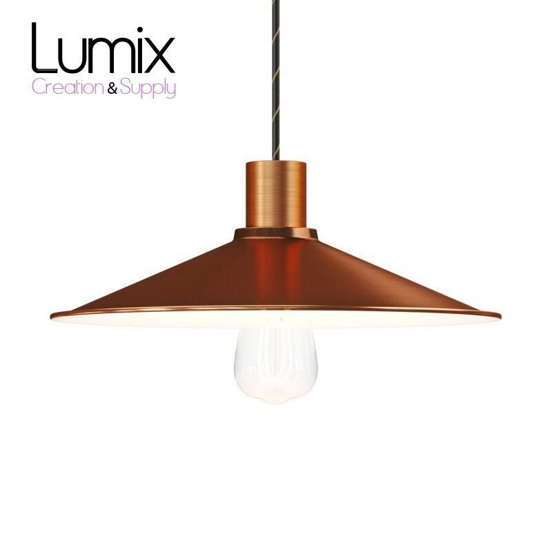 Suspension Métal Émaillé Lumiswing - Cuivre Satiné- Style Vintage