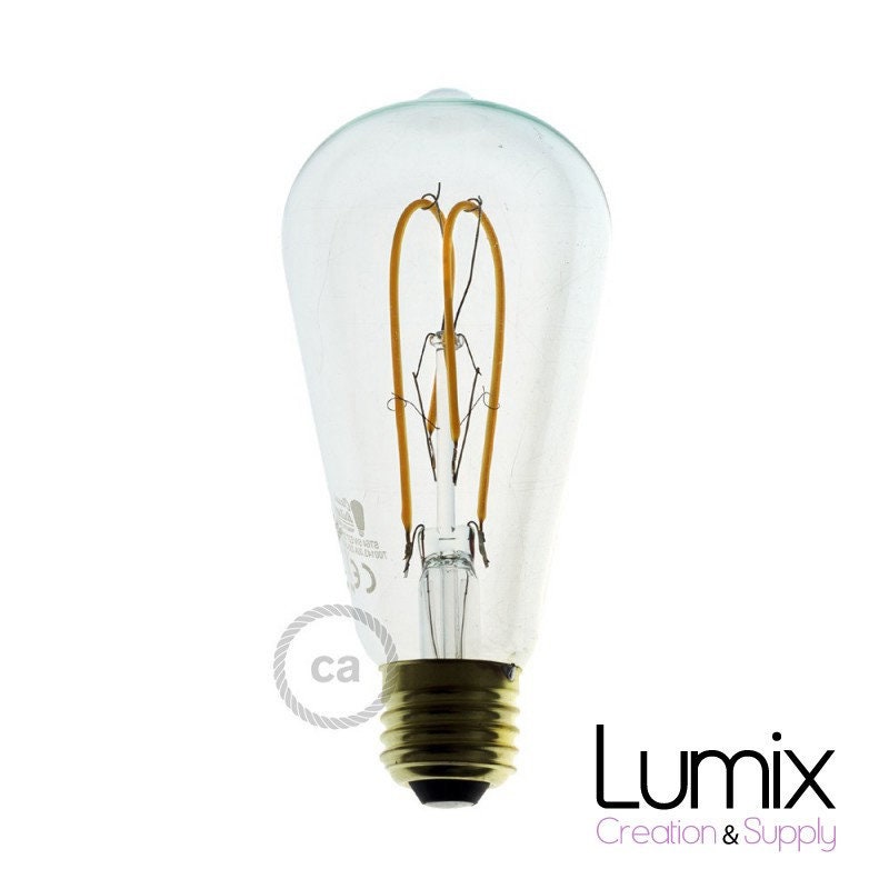 Ampoule St64 Led Double Boucle - Verre Transparent 5 W/220 Volts