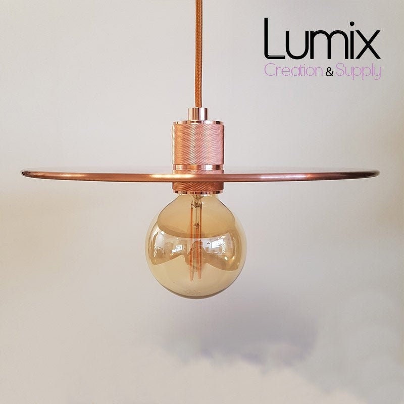 Suspension Double Disque Métal Diamètre 30 cm Couleur Cuivre