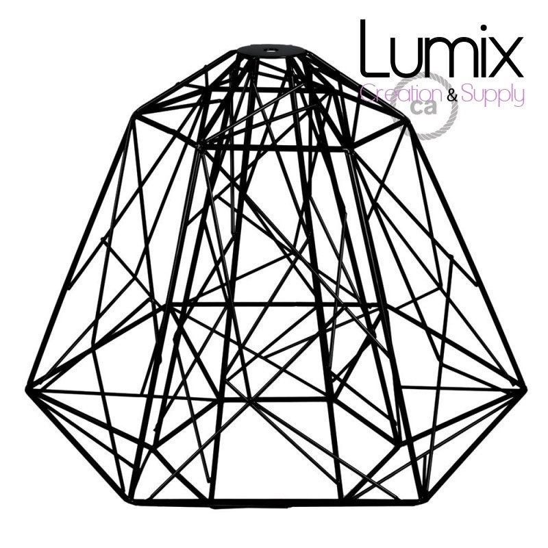 Abat-Jour Cage Xl Apollo Métal Noir avec Douille E27 - Abat-Jour Vendu Seul