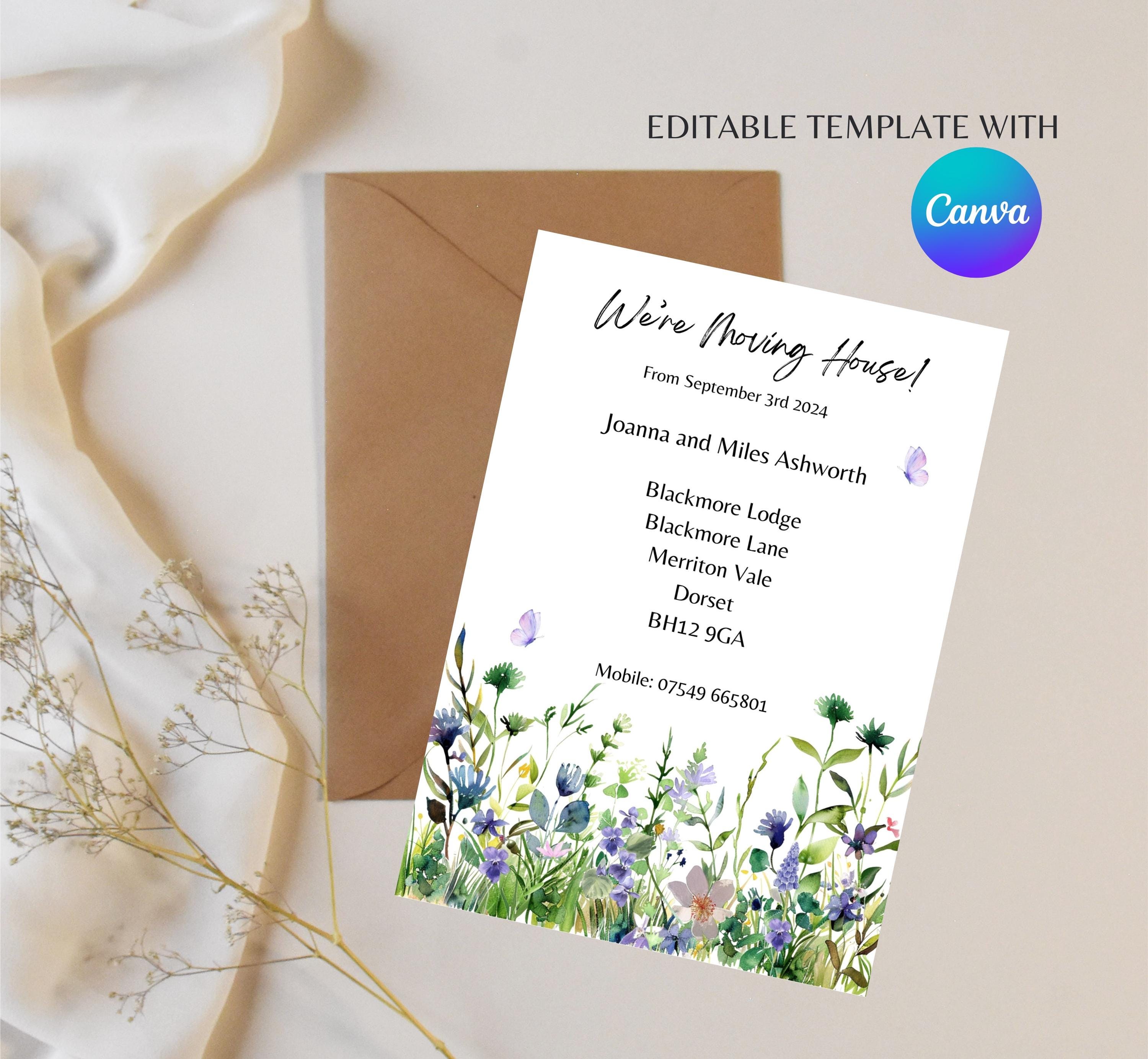 Editable Change of Address Template,digital Download New Address ...