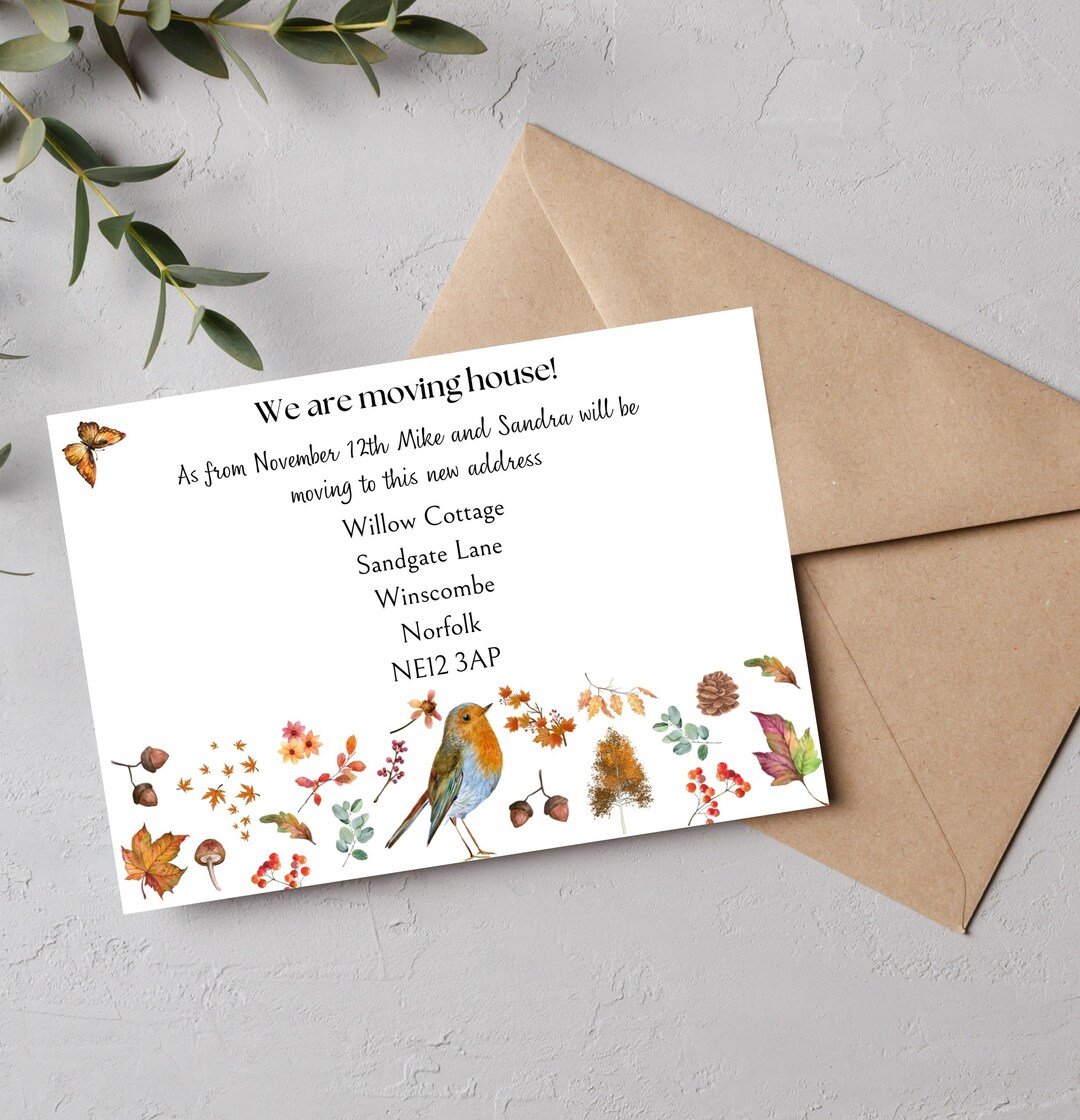 New Address Cards With Envelopes,we've Moved House,our Change of ...