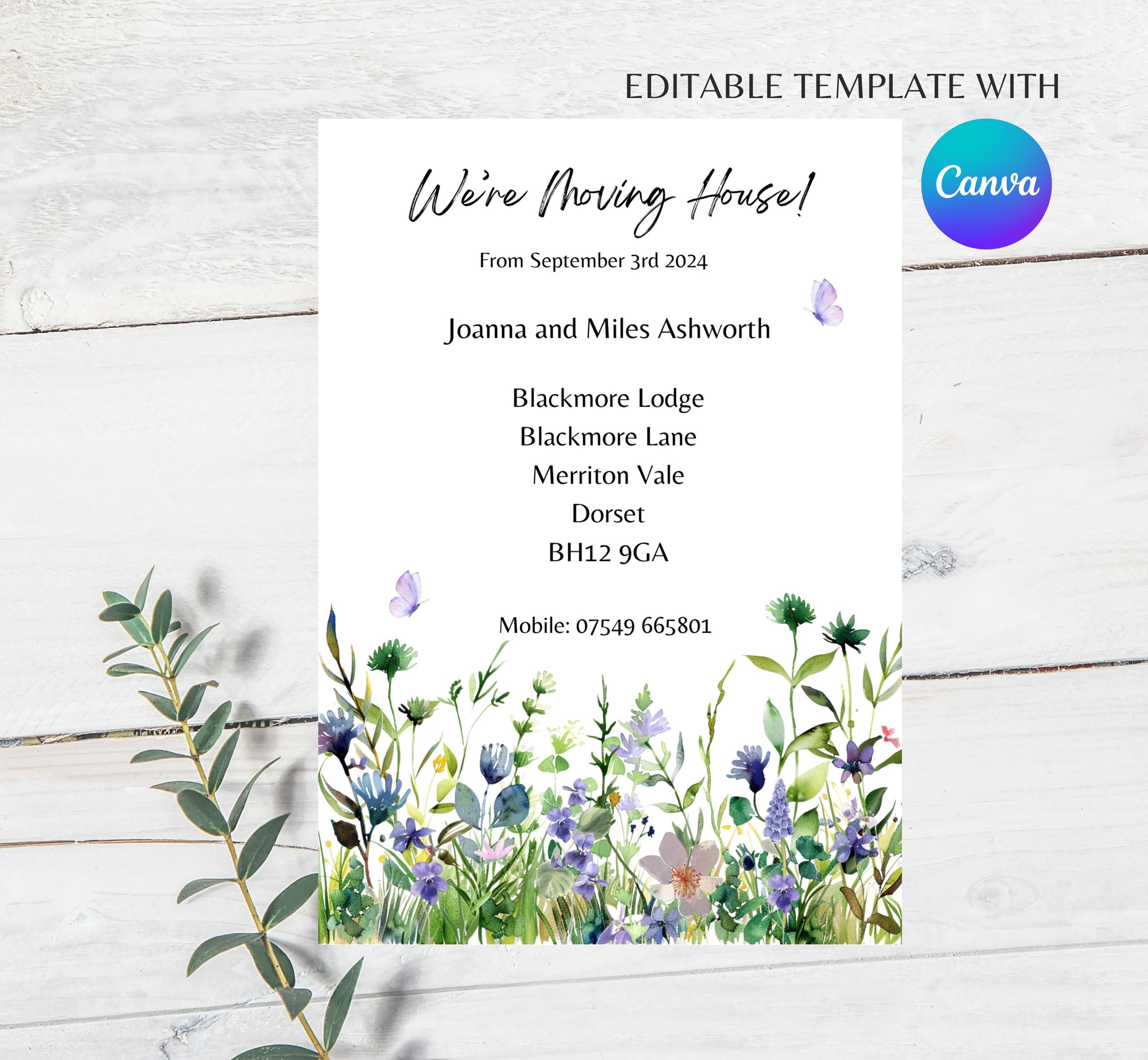 Editable Change of Address Template,digital Download New Address ...