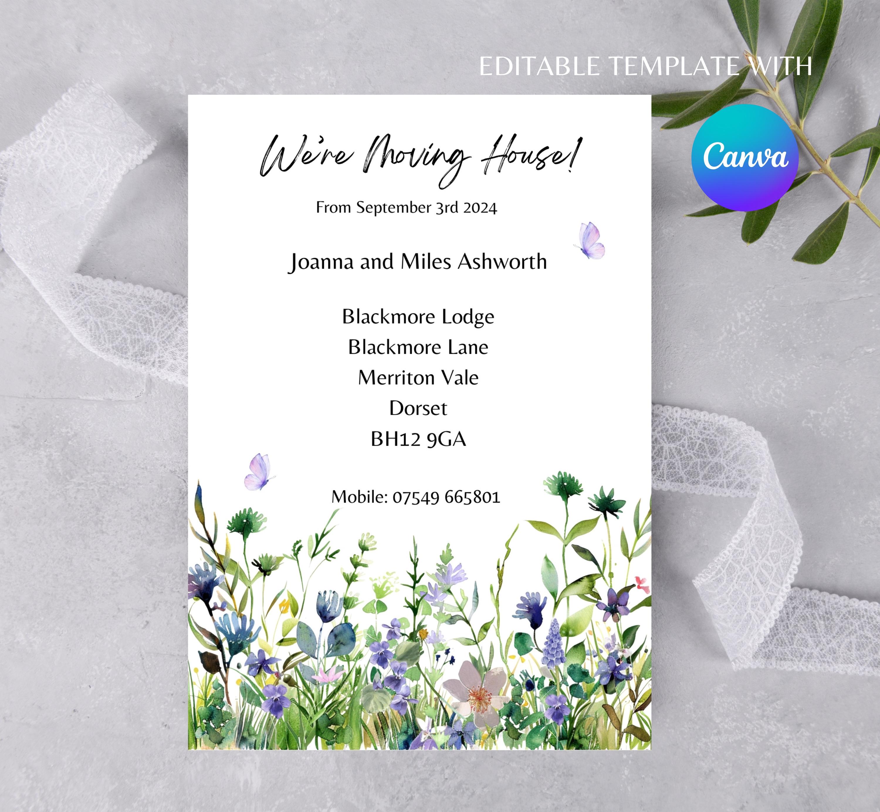 Editable Change of Address Template,digital Download New Address ...