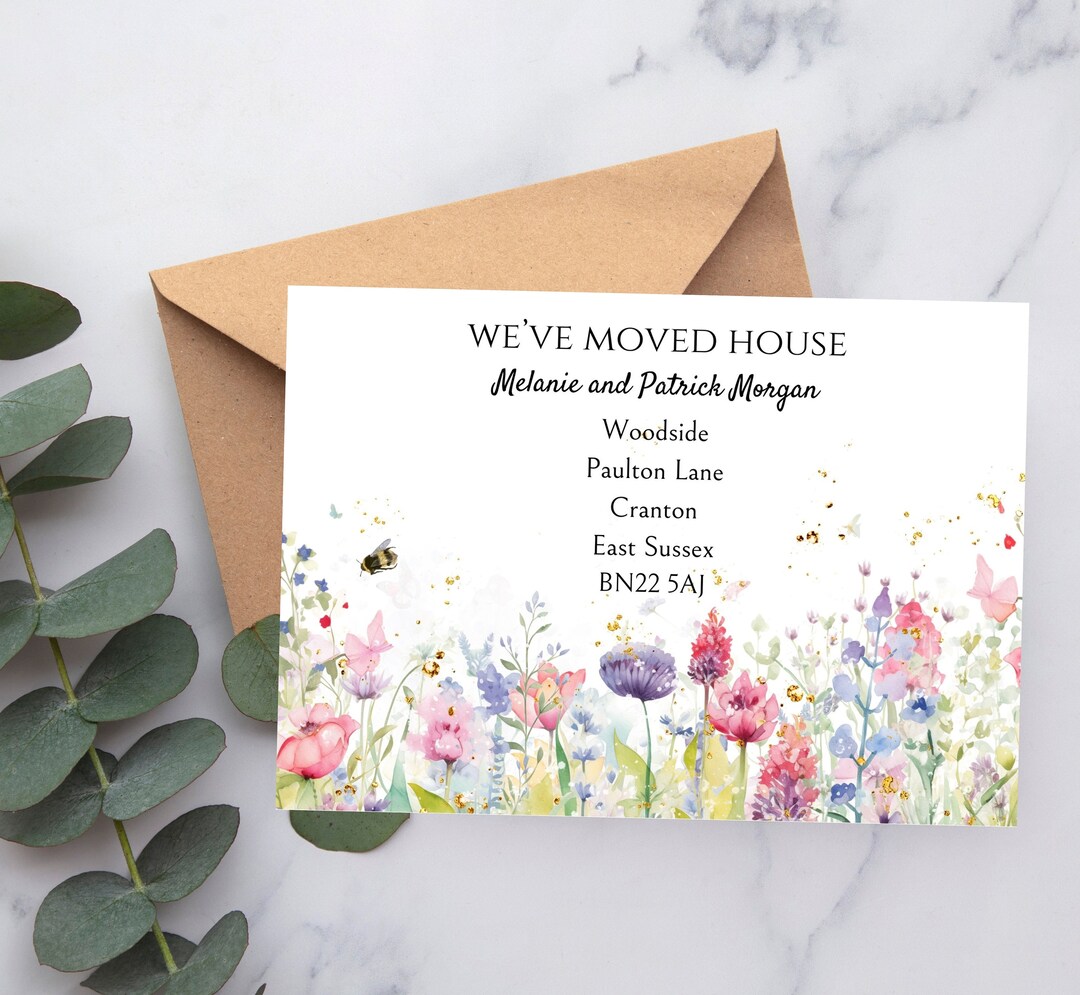 Personalized Moving House Change of Address Cards and Envelopes ...
