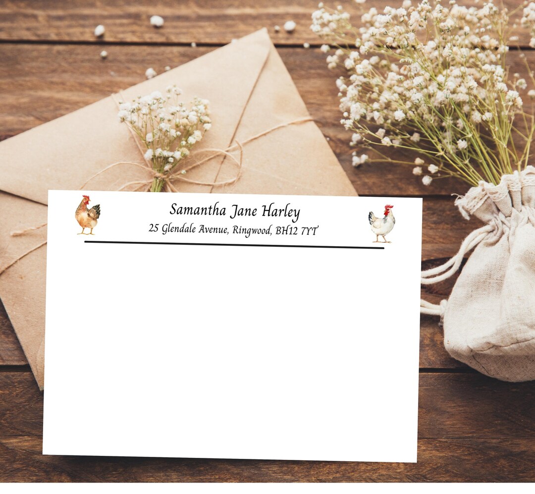 Personalised Chickens Correspondence Cards,modern Business Cards With ...