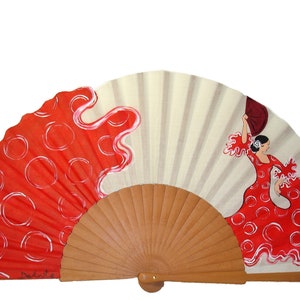 Wood Flamenco fan, Spain fan, hand painted fan, free shipping, Spain hand fan, wood fan  &quot;Seville Airs&quot;