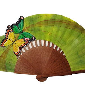Spain fan/hand painted fan/flamenco fan/hand fan/wood fan/free shipping &quot;Duo of butterflies&quot;