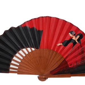 Ventilador de mano/Abanico español/Abanico pintado a mano/Abanico flamenco/Abanico de madera/Ventilador plegable &quot;La Bailaora&quot;