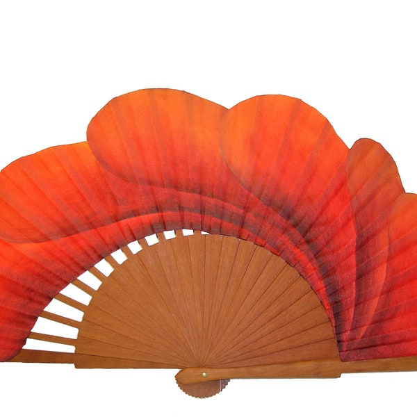 Hand painted fan/Spain fan/hand fan/flamenco fan/Andalusian fan/wood fan  "Fire Petals"