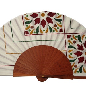 Abanico hecho a mano, Abanico español, Abanico flamenco, Abanico de mano, Ventilador de mano, Abanico de madera  "Mosaico en burdeos"