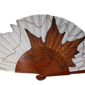 Spain fan, hand painted fan, flamenco fan, Gift for her, wood fan/hand fan/flowers fan  "Autumn leaf"