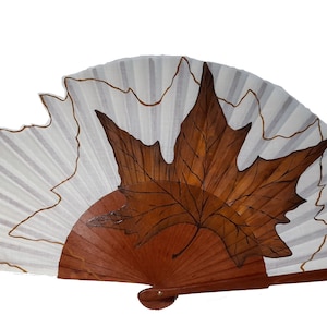 Spain fan, hand painted fan, flamenco fan, Gift for her, wood fan/hand fan/flowers fan  &quot;Autumn leaf&quot;