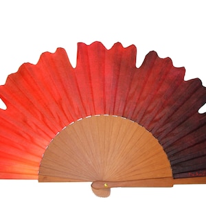 Abanico de madera, Abanico pintado a mano, Abanico hecho a mano, Abanico de madera, Ventilador de mano &quot;Flor de la Pasión&quot;