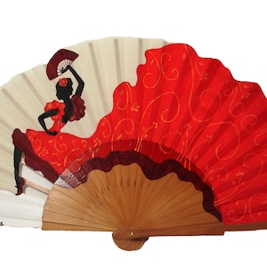 Spain fan/Flamenco fan/hand painted fan/Spain hand fan/Hand fan/wood fan  &quot;The Flamenco suit&quot;