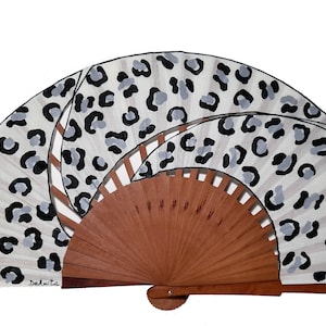 Hand painted fan/Hand fan/Spain fan/Spain hand fan/flamenco fan/wood fan  &quot;Animal print&quot;
