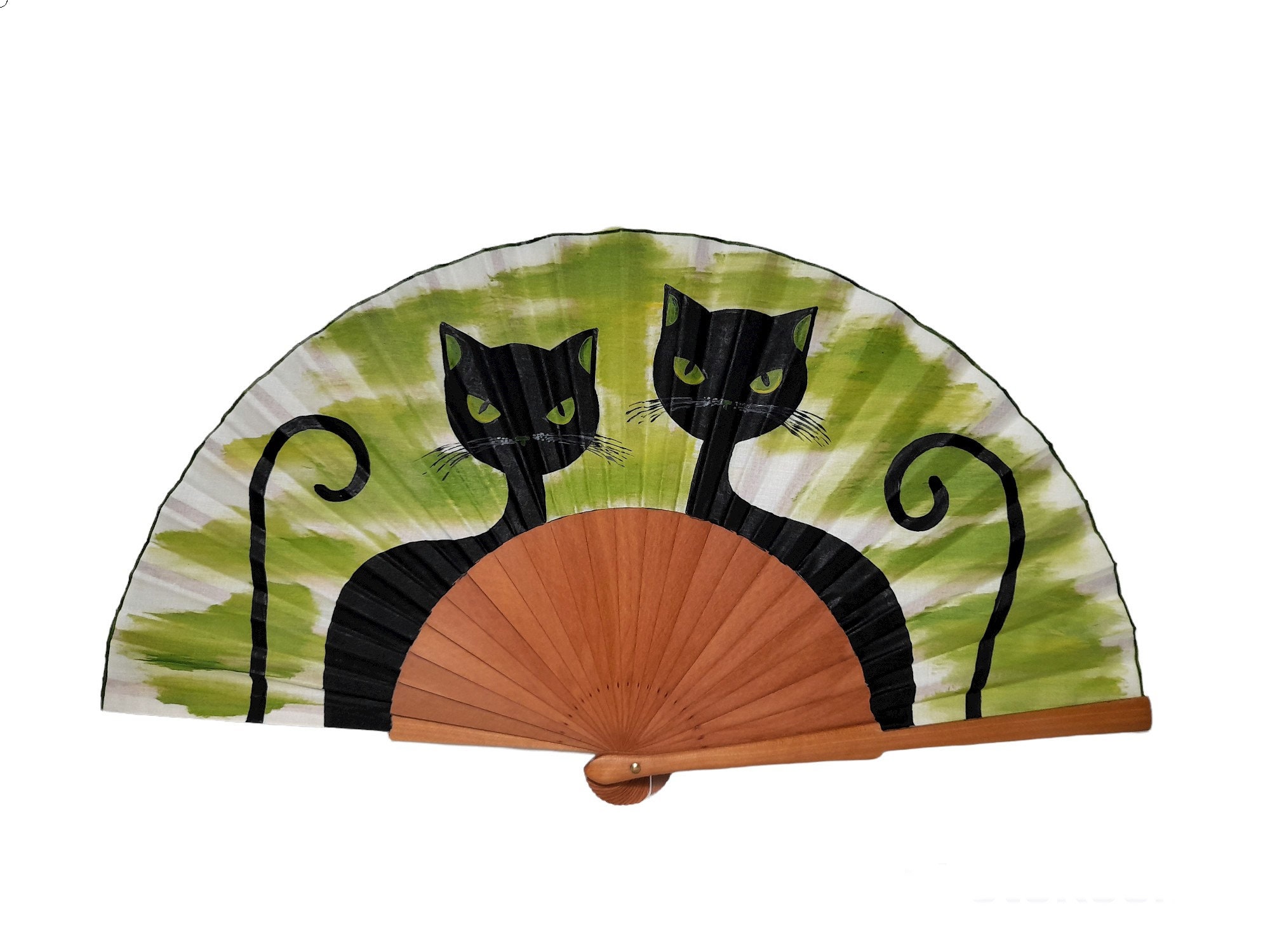 カネコアヤノ　「ねこ扇子」 カヤ】紫陽花とねこ扇子 袋付き 7XCP0109(503068055) | カヤ