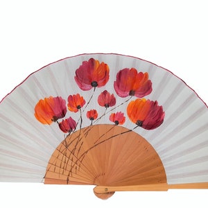 Flower fan/Hand fan/Spain fan/hand painted fan/flamenco fan/wedding fan/free shipping/wood fan  &quot;Wild flowers&quot;