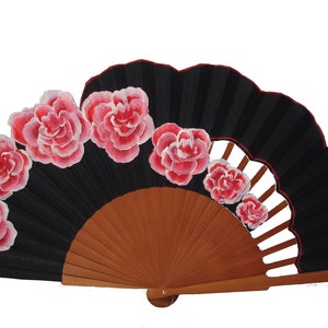 Spain fan/Spain hand fan/Flamenco fan/ Flamenco style fan/hand-painted fan/ &quot;Granville&#39;s roses&quot;