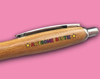 Awesome Bestie Pen , Bamboo Pen , Personalised Pen , best friend gifts , bestie gifts for women , best friend birthday gifts for her ,