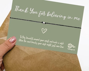 Thank You for Believing in Me Bracelet, SEN Teaching Assistant Gift, SEND Staff Thank You Gift, Teacher Gift