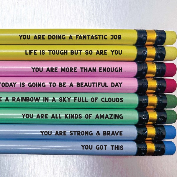 Positivity Pencils , Self care gift , mental health gift , encouragement gift , affirmations gift , inspirational quotes , motivational gift