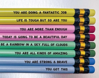 Positivity Pencils , Self care gift , mental health gift , encouragement gift , affirmations gift , inspirational quotes , motivational gift
