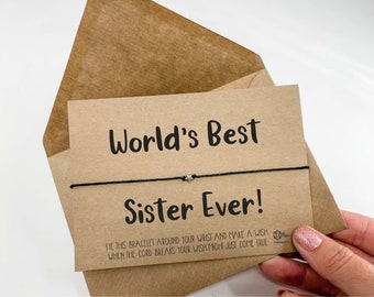 Wish Bracelet for World's Best Sister , Sister Gifts , Siter Birthday Gift , Sister Christmas Present , Sister Bracelet , Best Sister Gifts