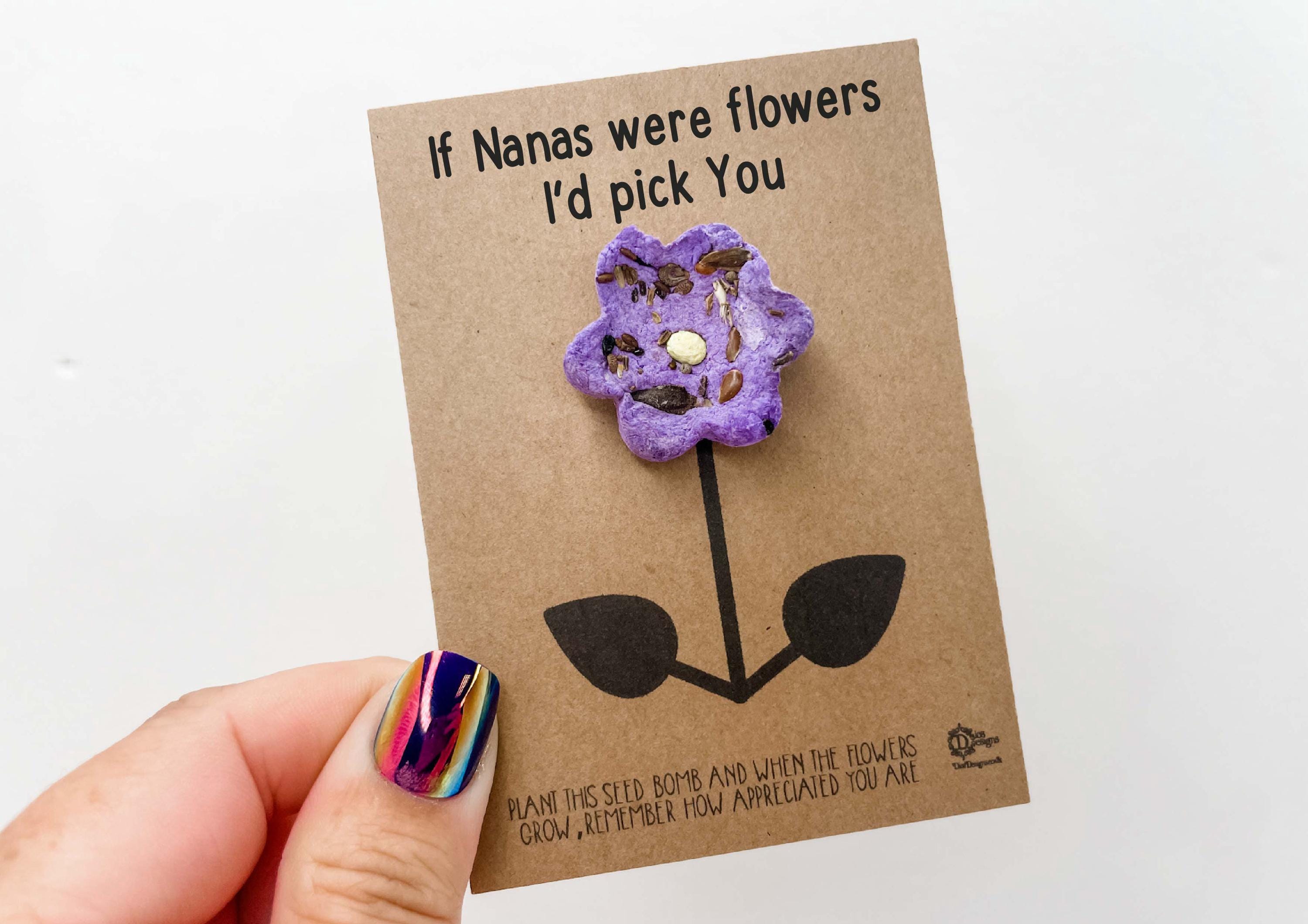 Peachy Antics Lustige Geburtstagskarte | Aufschrift 'If Nanas Were Flowers I Would Always Pick You' | A5-Format, Inkl. Umschlag | Humorvolle Geschenkidee