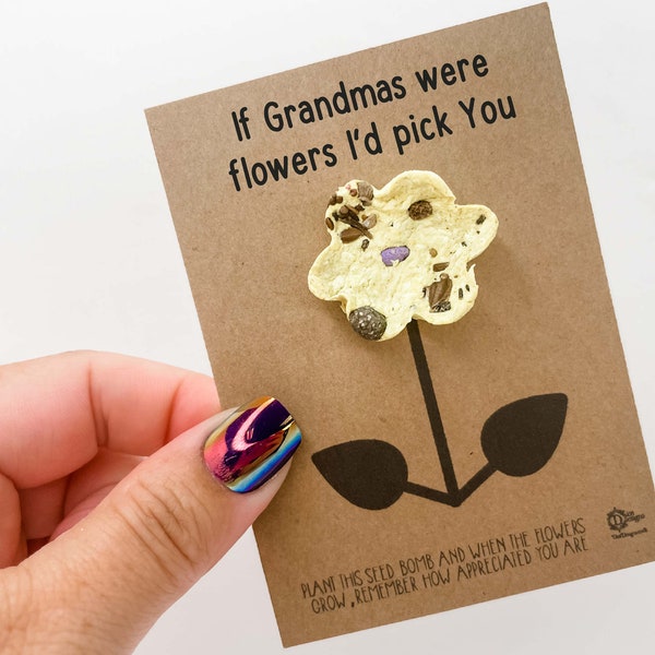 Grandma Gift - Wildflower seed bomb - If Grandmas were flowers I’d pick You , Grandma birthday gift , Mothers day present , gift for grandma