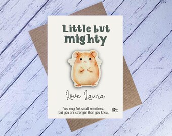 Hamster Encouragement Token, Little but Mighty Gift, Wooden Comfort Keepsake, Anxiety Support Gift, Cute Animal Token