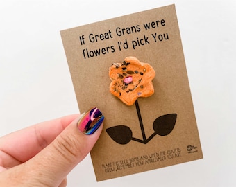 Great Gran Gift, Wildflower seed bomb, If Great Grans were flowers I’d pick You, birthday gift, christmas present , gardening gift
