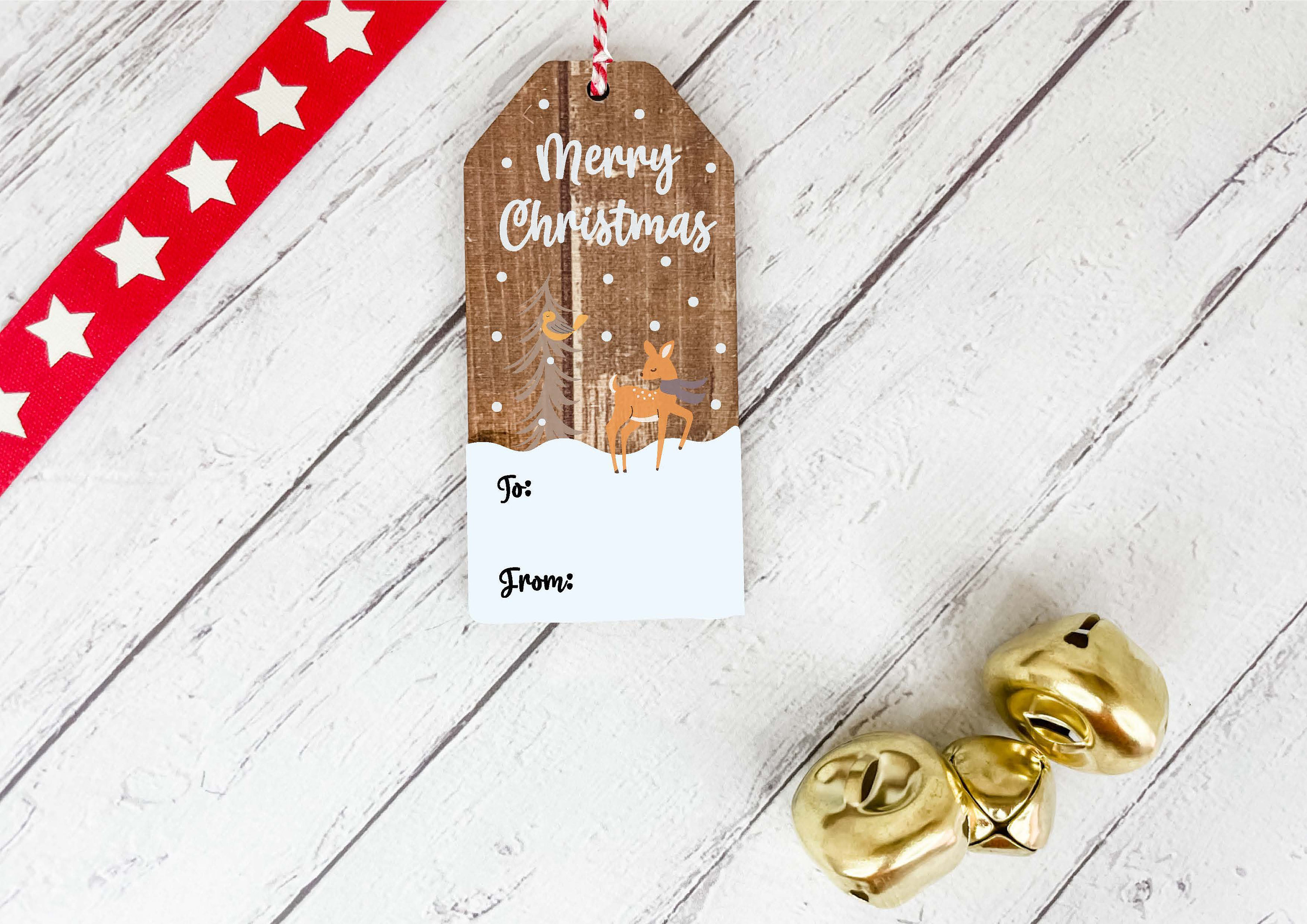 Personalized Stocking Tag, Wood Gift Tags, Christmas Stocking Name Tags