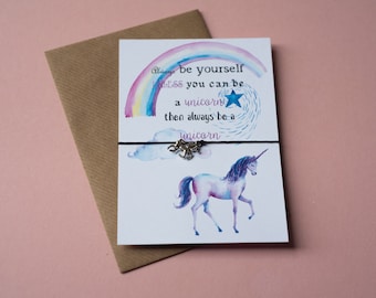 Wish Bracelet Badge Magnet Keyring Mirror / Always be a Unicorn / Gift for her / Friend Gift / Birthday Gift Present /