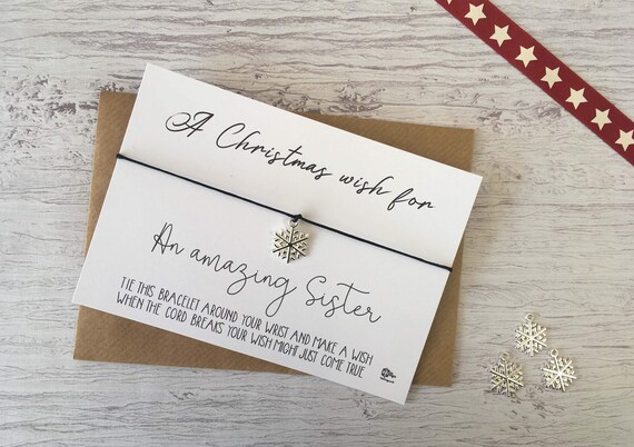 Christmas Wish Family Friendship Gift Wish Bracelet Step Mum Xmas