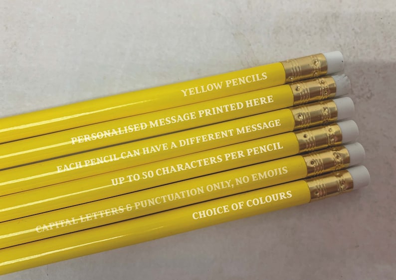 Personalised grey lead Pencils / Printed with your own Etsy