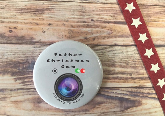 PERSONALISED FATHER CHRISTMAS STOCKING FILLER GIFT BADGES//FRIDGE MAGNET//MIRROR