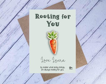 Rooting For You Token, Carrot Encouragement Gift, Wooden Keepsake, Positive Reminder Gift, Cute Vegetable Token